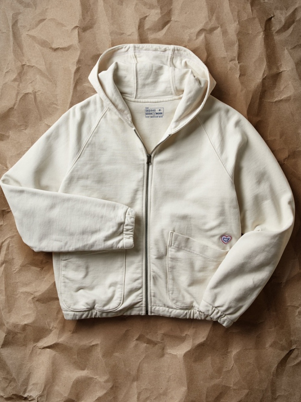 Save Khaki United SKU double layer hoodie XL cream/white